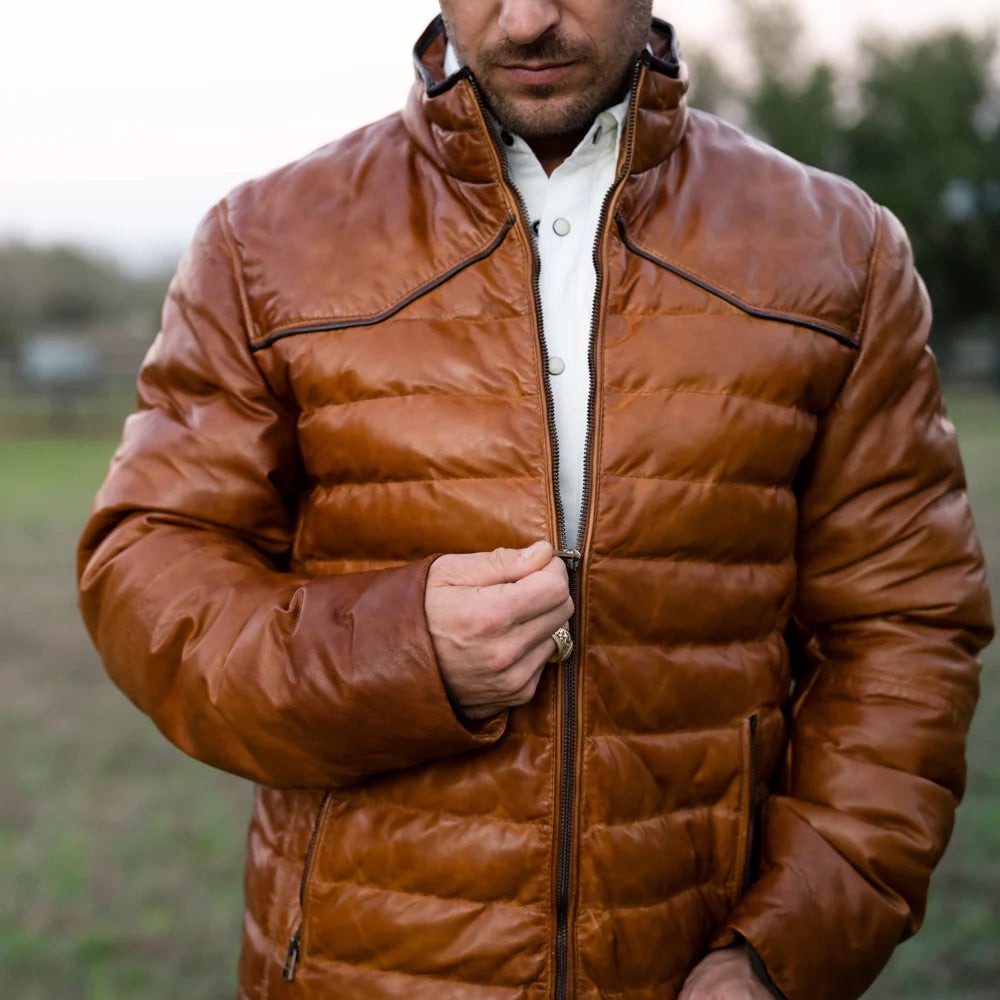 TEXAS STYLE MAVERICK BROWN LEATHER JACKET